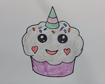 Cupcake Drawing - How To Draw A Cupcake Step By Step
